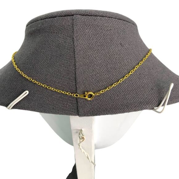 Delicate Gold Tone Blue Stone Charm Necklace - Picture 4 of 6